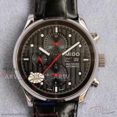 Swiss Replica Mido Multifort Automatic Chronograph Black Dial 44 MM Asia 7750 Watch 